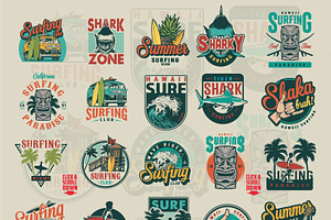 Vintage Surfing Emblems