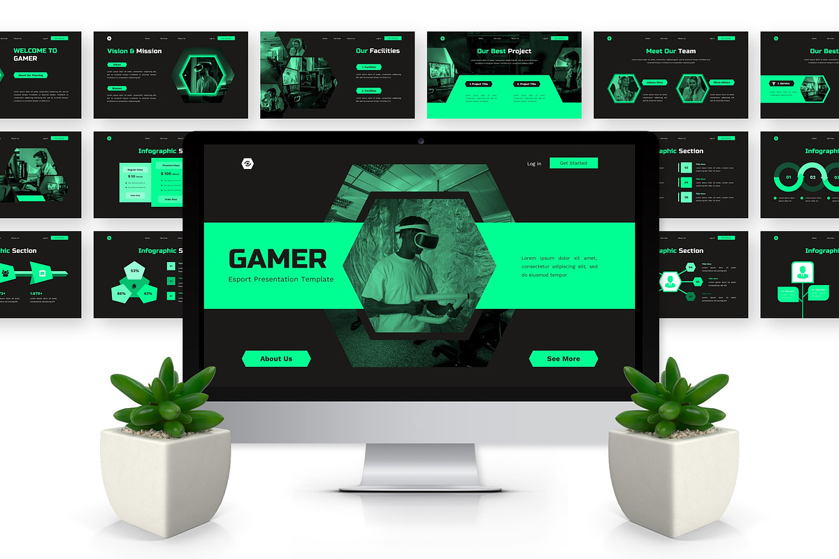 Gamer - Esport Google Slide, a Presentation Template by Deepslide Studio (Photo 5 of 6)