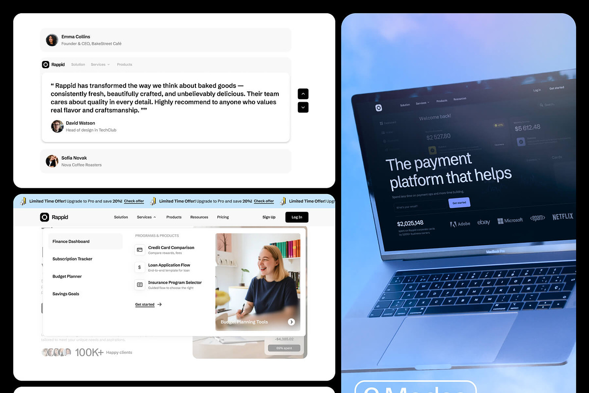 Fintech Website UI Kit, an UI Kit Template by VladTyzun (Photo 8 of 10)