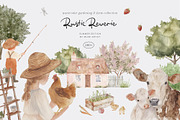 RUSTIC REVERIE Watercolor Garden, a Decorative Illustration by Muse Artist (Thumbnail 1 of 20)