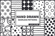 Ink Hand Drawn Seamless Patterns Set, a Pattern Graphic by Krolja (Thumbnail 1 of 4)