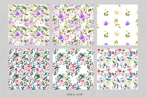 Seamless Floral Patterns Bundle