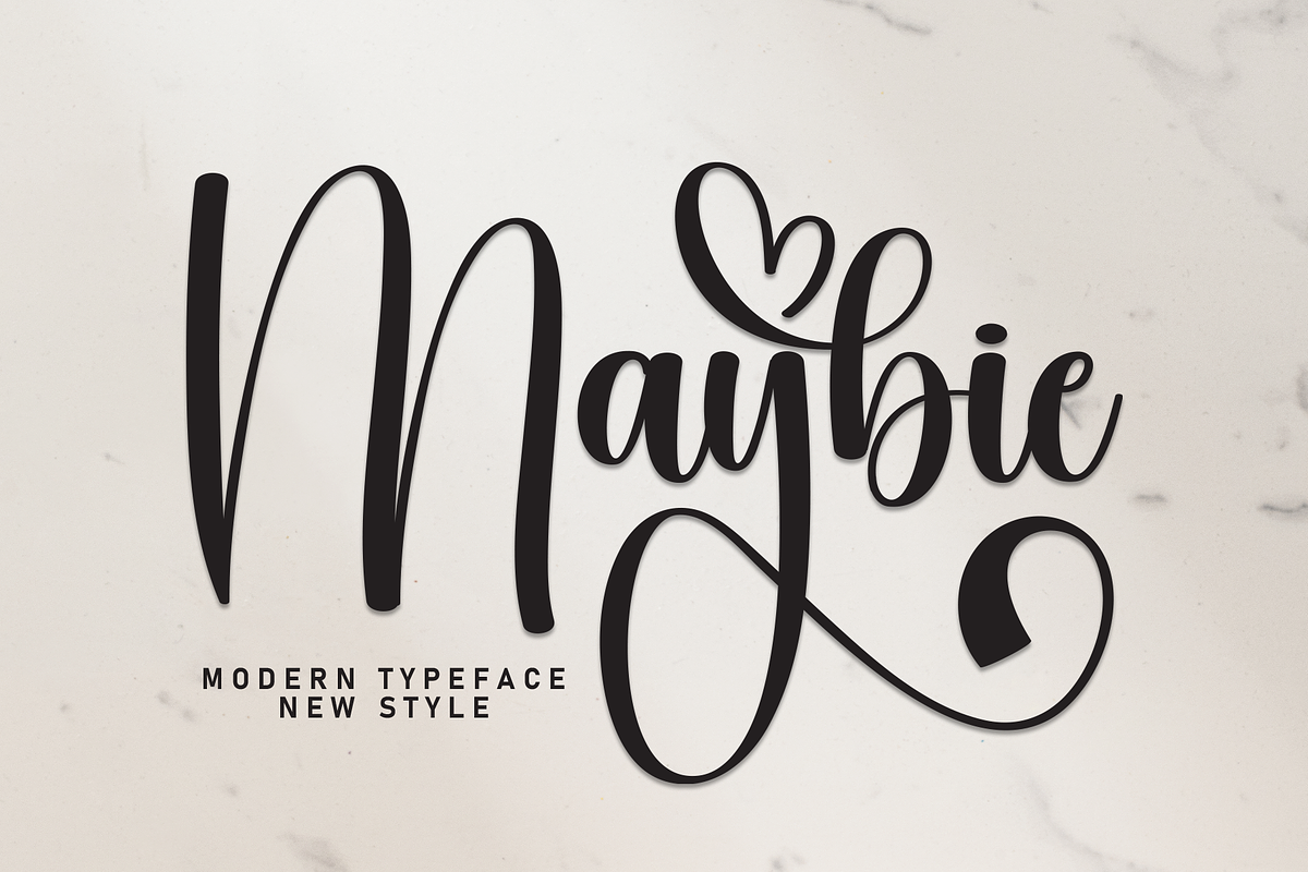 Maybie | Script Font, a Handwritten Font by Scratchones (Photo 1 of 9)