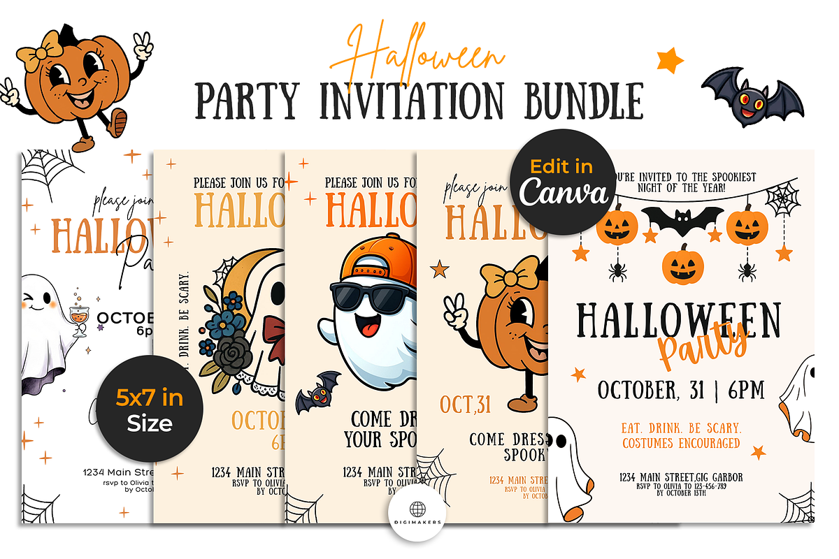 Halloween Invitation Template Bundle