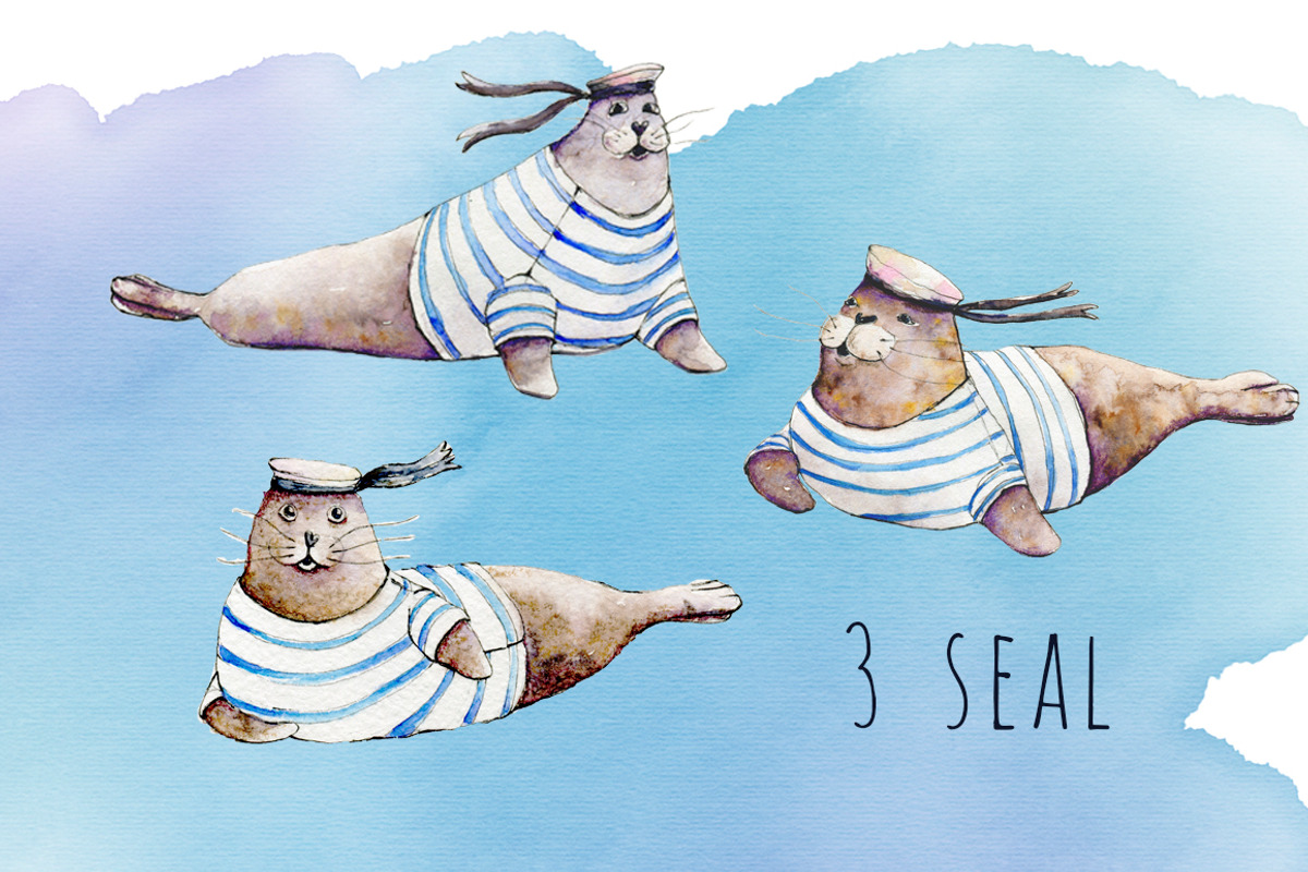 Sea watercolor adventures, an Animal Illustration by Funny-sunny (Photo 6 of 16)