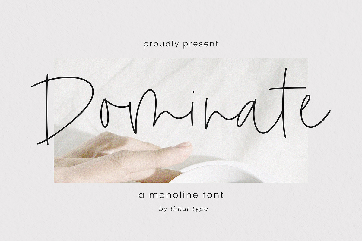 Dominate - Monoline Font, a Handwritten Font by Timurtype (Photo 1 of 7)