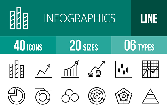 40 Infographics Line Icons