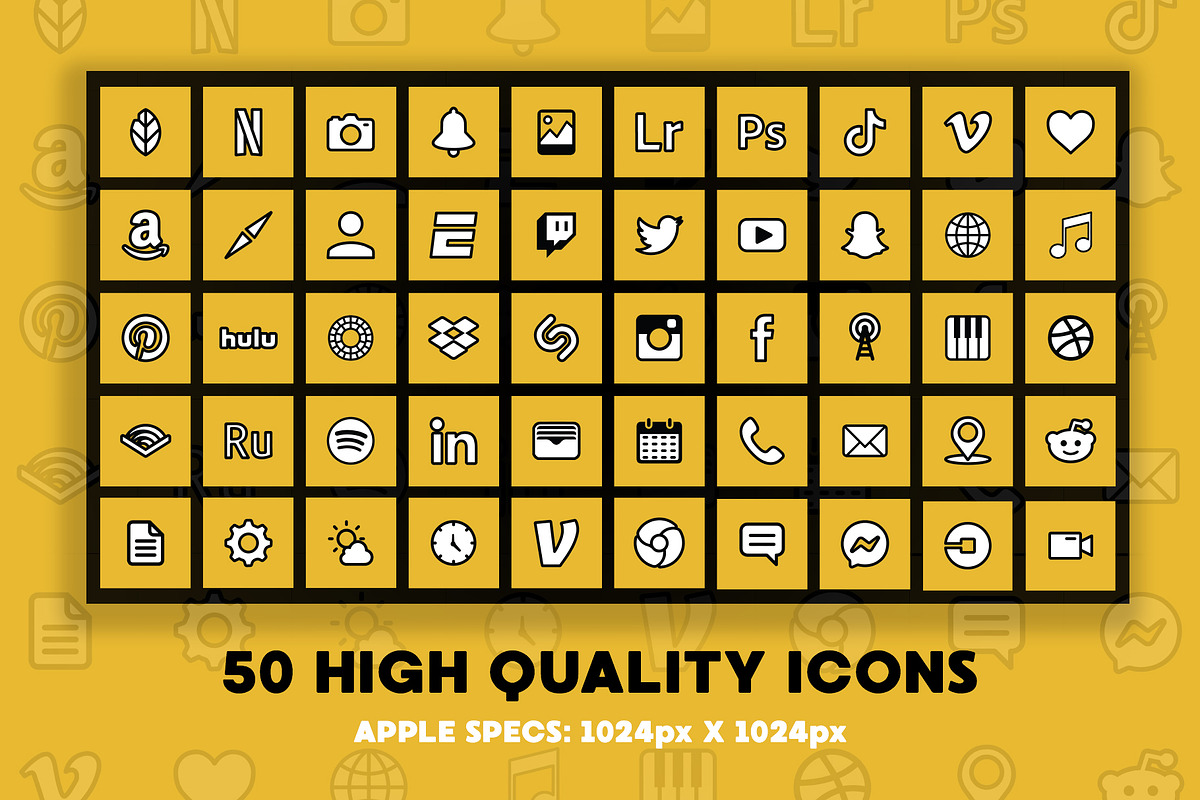 Bold iOS 14 iPhone Custom App Icons, an Icon by Cornfield Studio (Photo 2 of 4)