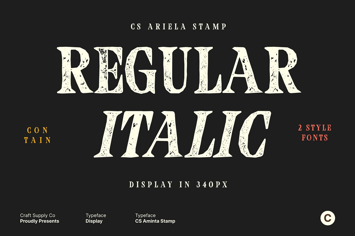 CS Ariela Stamp, a Serif Font by Craft Supply Co. (Photo 3 of 8)