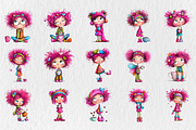 Whimsical Coffee Girl Clipart, a Seasonal Illustration by Rose Art (Thumbnail 2 of 6)