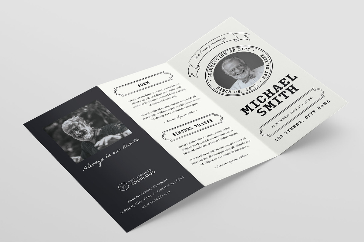 Simple Funeral Program Template, a Flyer Template by BrandPacks (Photo 7 of 10)
