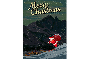 Poster Merry Christmas Santa Claus