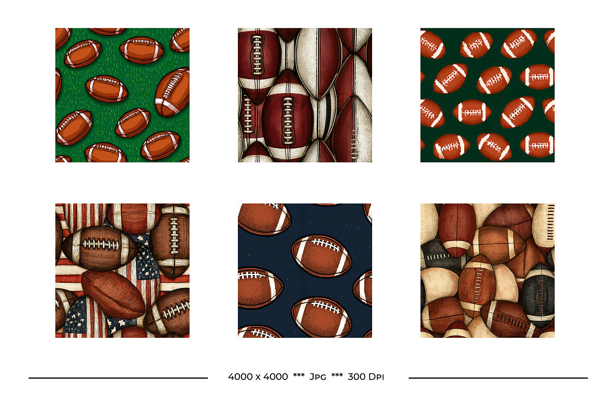 Football in Retro Art Style Patterns, a Pattern Graphic by karenfoleyphoto (Photo 7 of 9)