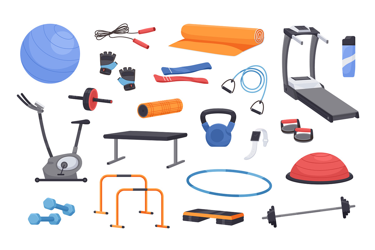 Sports equipment for gym or home set, a Sport Illustration by Good Studio (Photo 1 of 3)