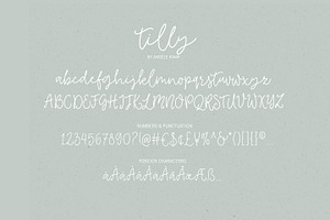 Tilly Lovely Font & Bonus Clipart