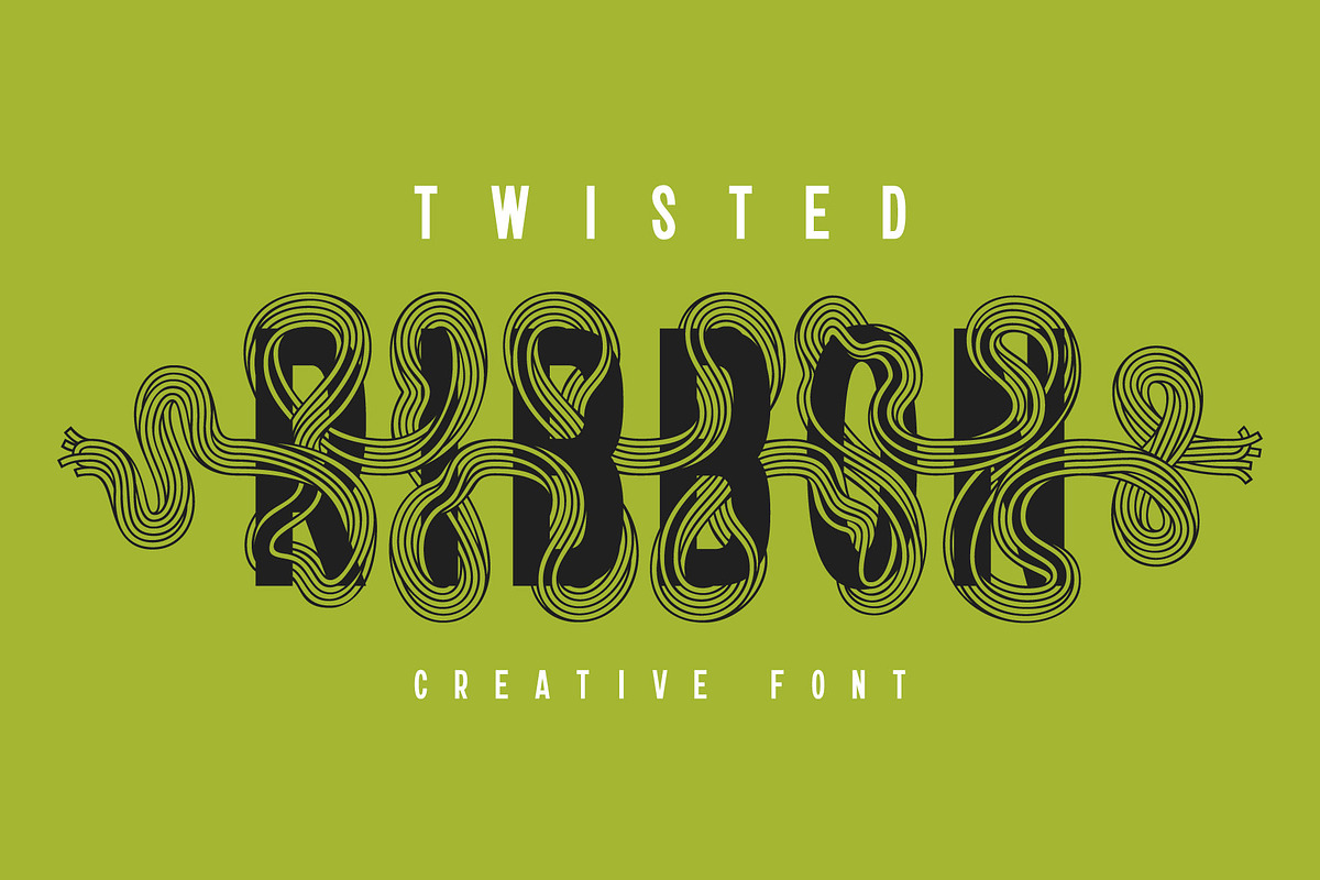 Twisted Ribbon — Creative Font, a Symbol Font by Gleb Guralnyk (Photo 1 of 8)