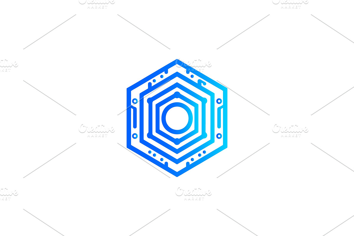 Modern Hexagonal Geometric Tech Logo, a Branding & Logo Template by Vectorium Studio (Photo 1 of 9)