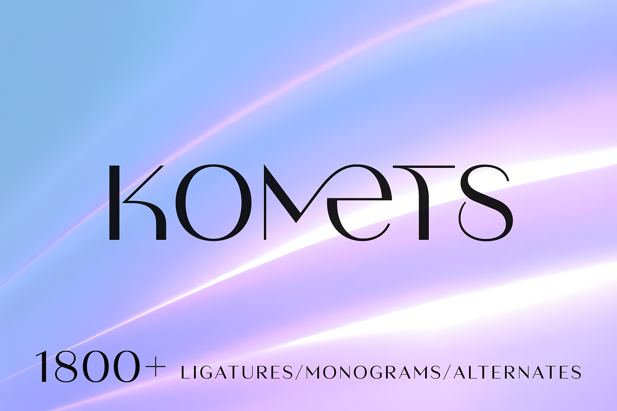 Komets - Ligatures Font, a Sans Serif Font by Arbuz (Photo 1 of 14)