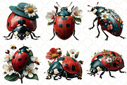 Whimsical Ladybug Spring Clipart, an Illustration by Black Bird Studio (Thumbnail 5 of 5)