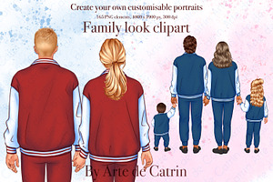 Family Look Clipart, People Clipart