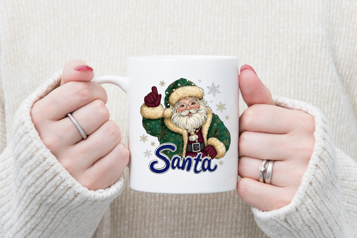Pink Leopard Glitter Santa PNG, an Illustration by designcity5 (Photo 6 of 8)