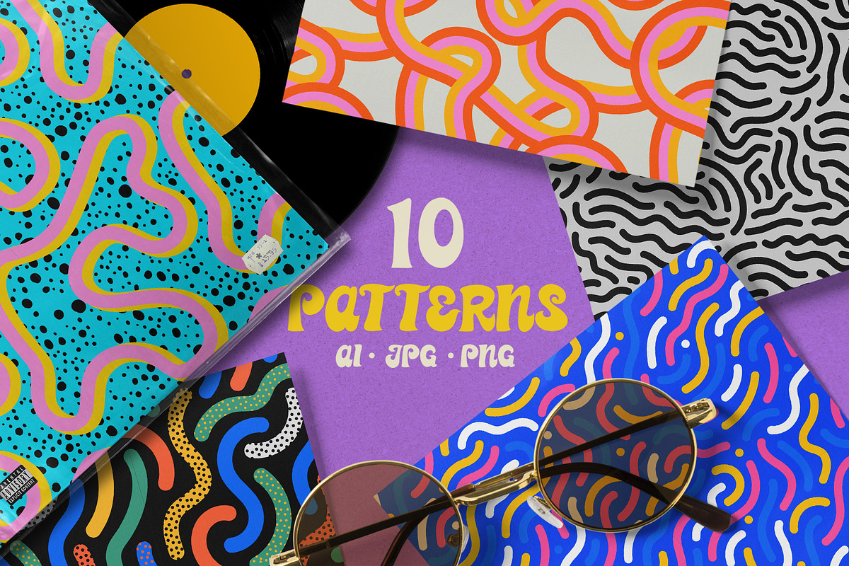 Retro Pattern Set, a Pattern Graphic by Dedraw Studio (Photo 1 of 13)