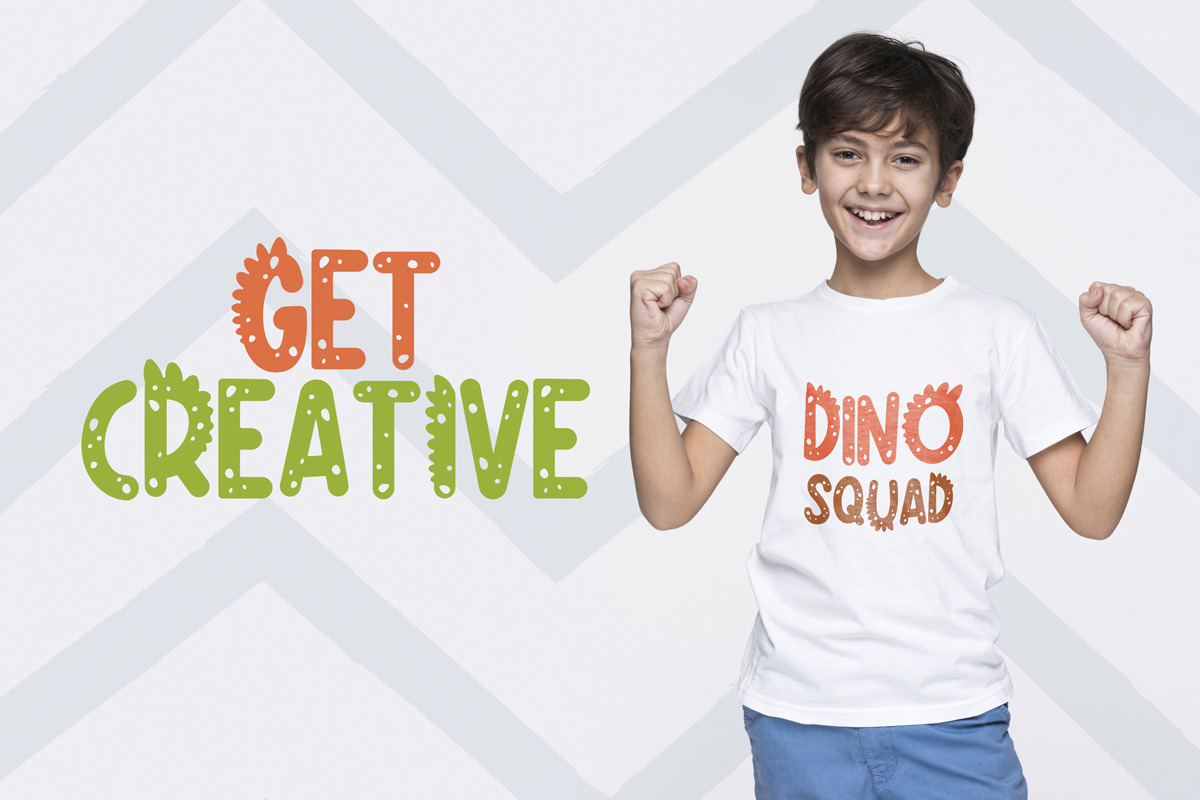Dino rush - Dinosaur font, a Font by arausidp (Photo 5 of 8)