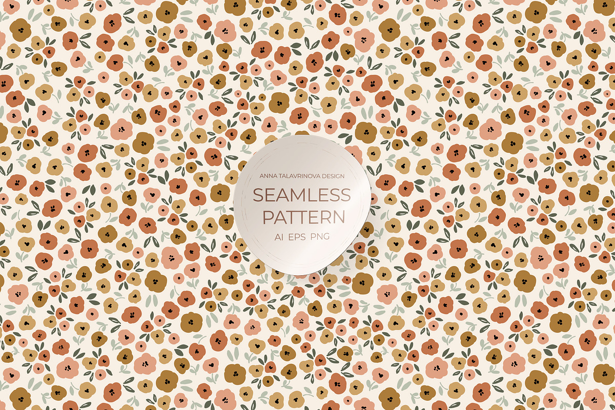 Rustic meadow seamless pattern, a Pattern Graphic by Cozy pattern shop