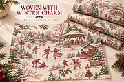 Winter Skating Festival Toile Design, a Pattern Graphic by Olya Creative (Thumbnail 3 of 10)