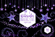 Galactic Purple Stars Clipart Set, a Texture Illustration by ClipartBrat Graphics (Thumbnail 2 of 4)