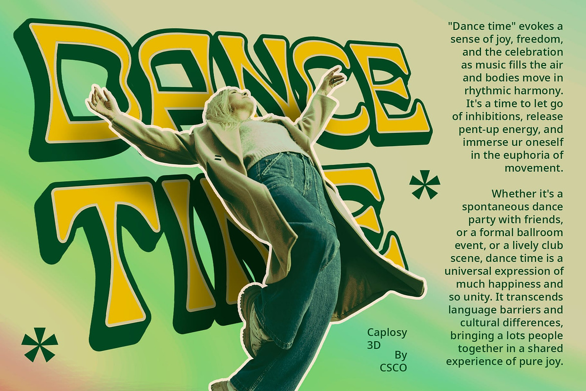 Caplosy 3D, a Sans Serif Font by Craft Supply Co. (Photo 2 of 8)