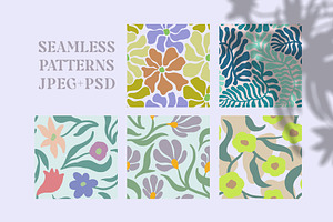 Flower Power. Seamless Patterns