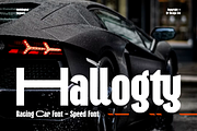 Hallogty - Bold Sports Car Font, a Sans Serif Font by QR Design Studio (Thumbnail 1 of 15)