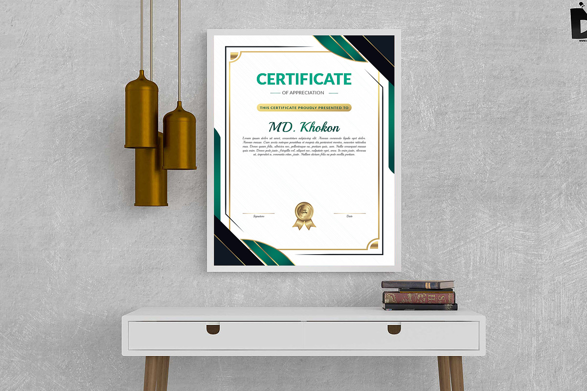 Abstract Certificate Template Design, a Stationery Template by MRI STUDIO