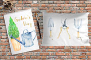 Watercolor Clipart Blue Gardener, an Illustration by Corner Croft (Thumbnail 4 of 4)