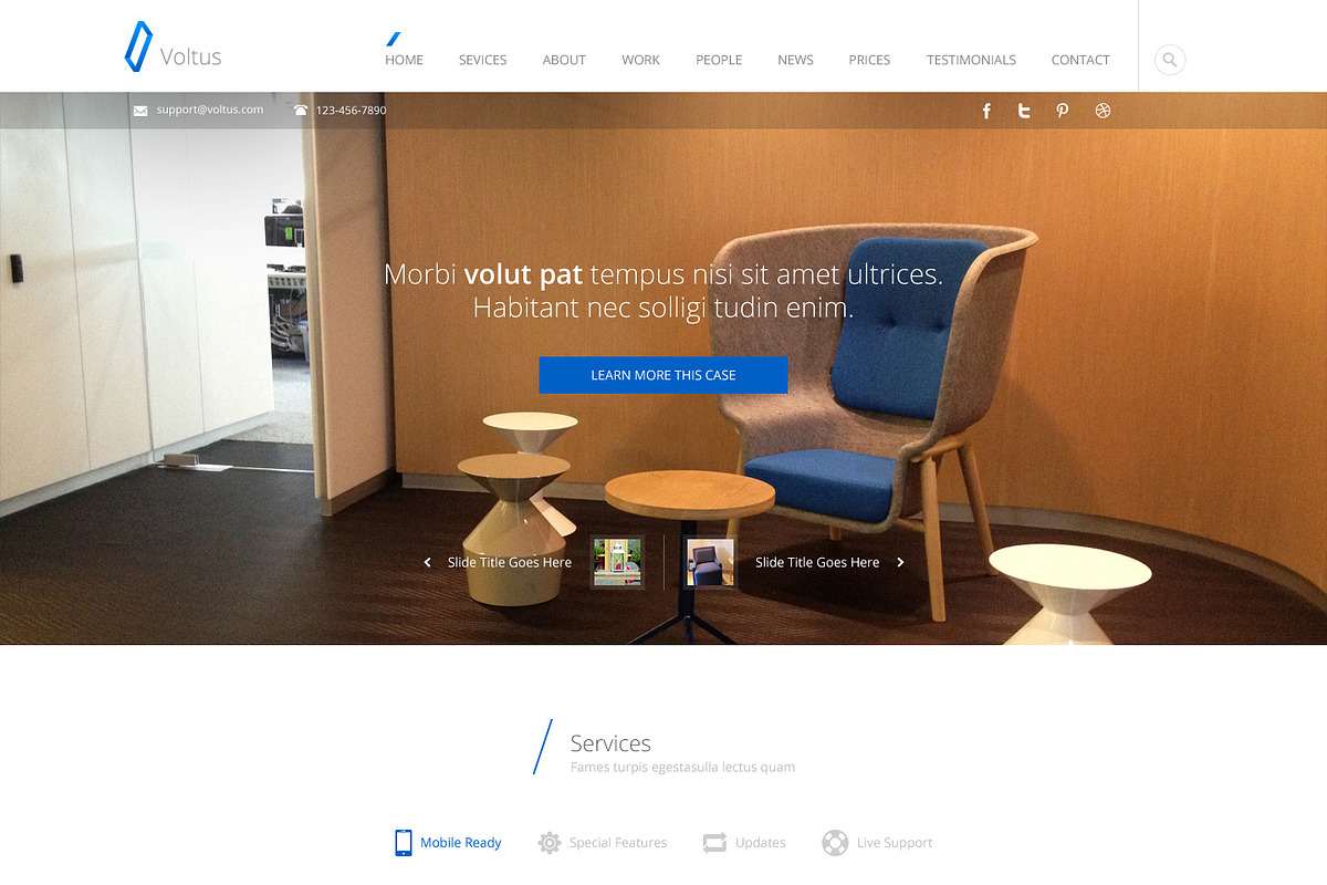 Voltus-One Page PSD Template, an UI Kit Template by flr.24 (Photo 2 of 5)