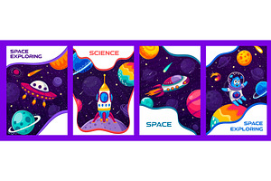 Space Posters. Cartoon Aliens