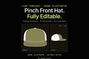 Hat Template - Pinch Hat, a Hat Mockup by Template Haven (Thumbnail 1 of 12)
