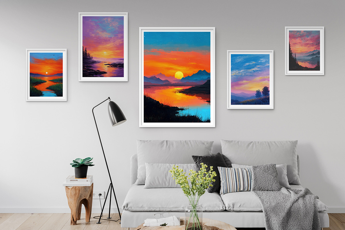 Sunset Landscape Illustration, a Decorative Illustration by Housui Patterns (Photo 8 of 9)
