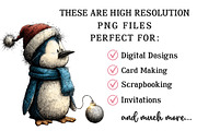 Whimsical Christmas icy Blue Penguin, an Illustration by OK Design (Thumbnail 5 of 6)
