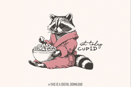 Not Today Cupid Funny Raccoon PNG, an Illustration by SharpMarketplace