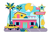 10 Retro Roadside Motel Illustration, an Object Illustration by denayunebgt (Thumbnail 3 of 4)