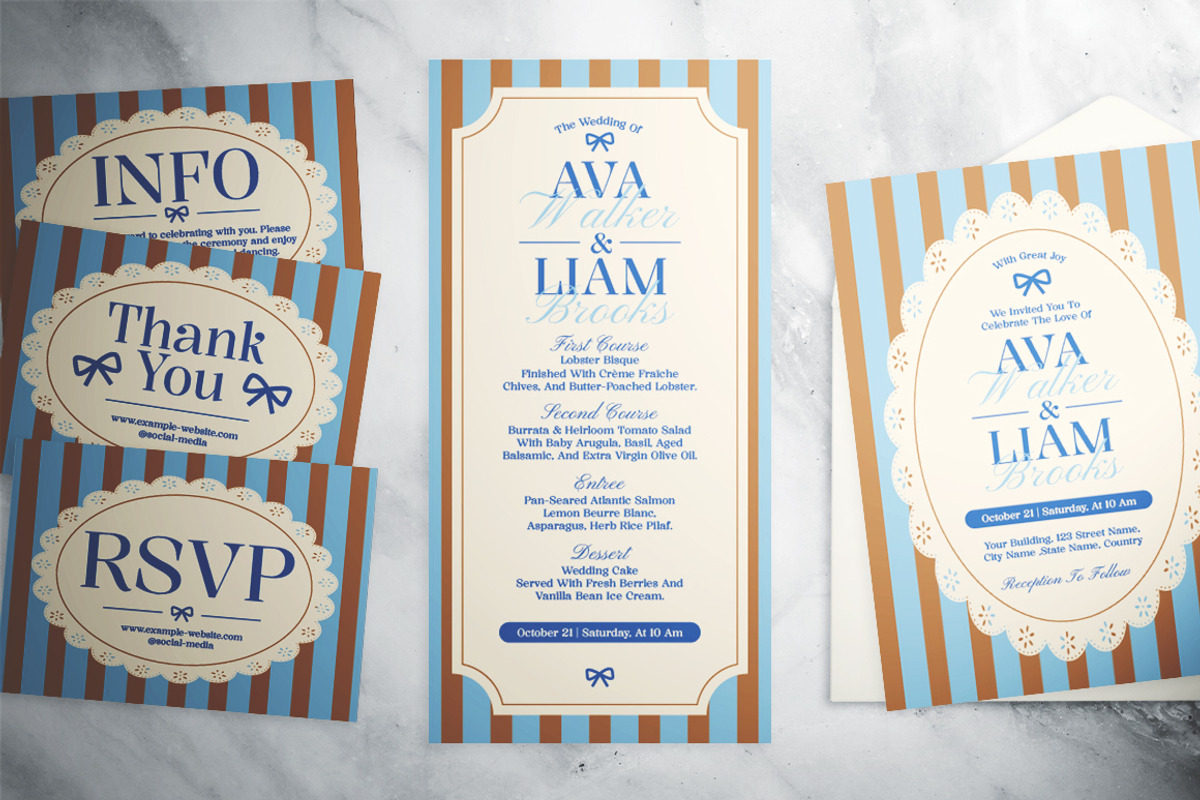 Vintage Wedding Invitation Suite, a Flyer Template by The Good Store (Photo 4 of 4)