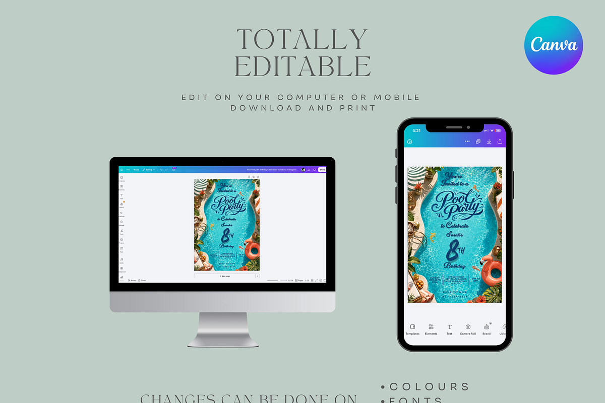 Pool Birthday Party Invitation, an Invitation Template by InvitingStorys (Photo 8 of 12)