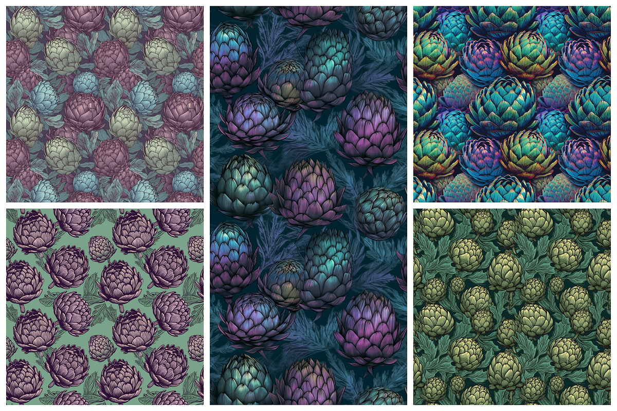 Artichoke Seamless Pattern, a Pattern Graphic by STUDIO CHOTI (Photo 3 of 5)