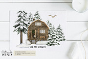 Christmas Forest Cabin Clipart, an Illustration by Ksenia Shmakova (Thumbnail 6 of 13)