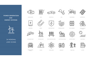 Power Generation outline icons, an Outline Icon by Tettygreen