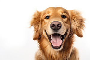 Joyful Golden Retriever Radiates Happiness in Artistic Style Gen, an Animal Illustration by José Manuel Gelpi