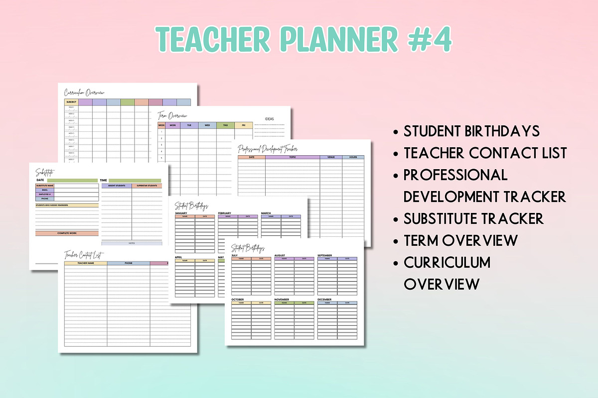 Teacher Planner #4 - Canva template, a Templates & Theme by Adalin Shop (Photo 5 of 14)