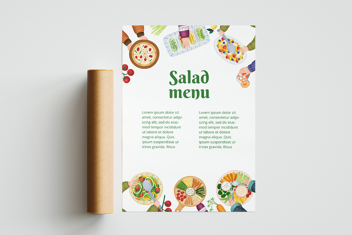 Vegan Joyful Gathering Digital Paint, a Food Illustration by CreativeValuation (Photo 7 of 11)